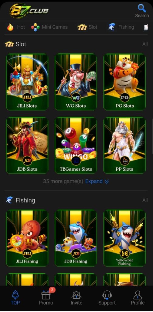 87Club Game APK download homepage image for android users in Pakistan