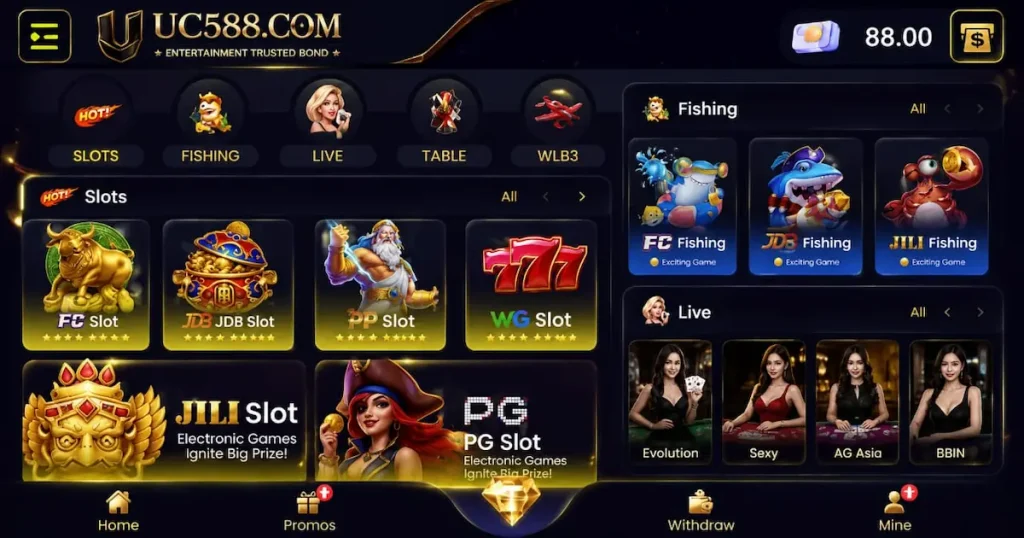 UC588 APK home page